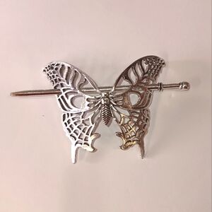Butterfly Crossbar Rod Hair Pin Fork Stick Clasp Chignon Bun Holder Fairycore